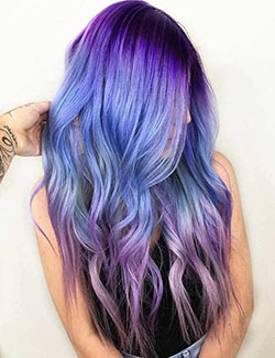 Stunning Ombre Purple And Lavender Hairstyle In 2022: Purple Hairstyles For Long Hairs  
