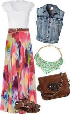 Colorful Maxi Skirt Easter Outfit For Both Girls & Women: 