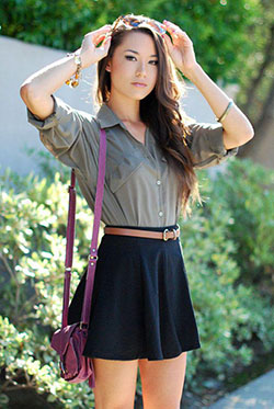 Skater skirts are the best way to spice up a plain, boring top.: Short Skirts,  Sand Top  