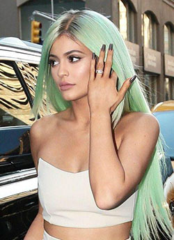 Kylie Jenner Christmas mint green ombre wig...: 