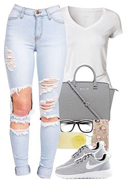 Cool outfit for school ad college girls: Clothing Accessories,  Air Jordan,  Nike Huarache,  Polyvore outfits  