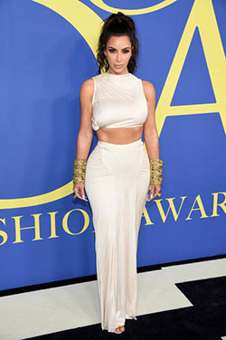 Kim Kardashian Crop Top & Long Skirt: 