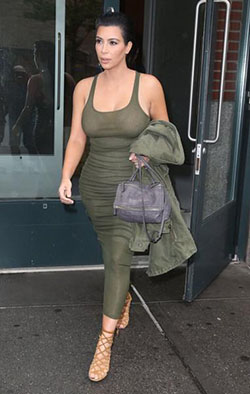 Kim Kardashian Day Dress: Kim Kardashian,  BLOCK DRESS,  Long Dress  