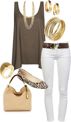 Love this white pant and shoe: Slim-Fit Pants,  Plus size outfit,  Animal print,  Ballet flat,  Capri pants,  Polyvore outfits  