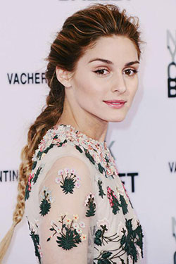 Palermo's French braid adds easy elegance to her intricate gown: 