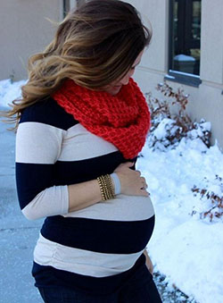 Big Stripes with Red Scarf and Jeans: 