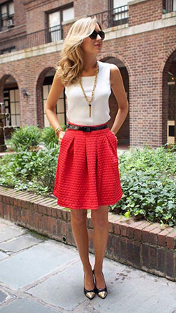 Brightly Colored Skirt Outfit: 