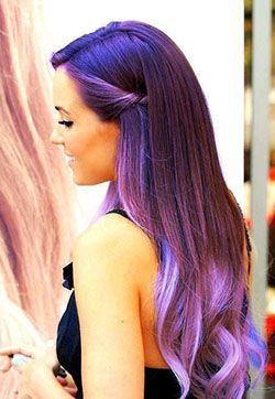 Blue to light purple with a twist: Purple Hairstyles For Long Hairs  