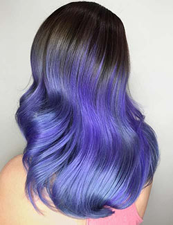 This is definitely the smoothest purple ombre that we’ve laid our eyes on.: Purple Hairstyles For Long Hairs  