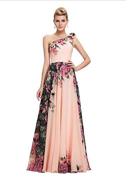 GRACE KARIN Floral Print Graceful Chiffon Prom Dress for Women (Multi-Colored): Floral Outfits,  Chiffon dresses  