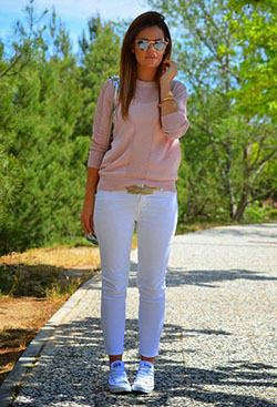 White Jeans Outfit Idea for Spring: Outfit Ideas,  Jeans Outfit  