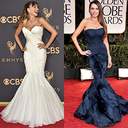 ofia Vergara is looking gorgeous in both outfits! Outfit ideas to steal from celebs.: Red Carpet Dresses,  Emmy Award,  Joe Manganiello,  Celebrity Fashion  