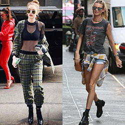 Street style ideas you can copy from celebrities...: Street Style,  Gigi Hadid,  Bella Hadid,  Kate Moss,  Grunge fashion,  Celebrity Fashion  