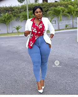 Office Dress Ideas For Thick Girls: blue jeans outfit,  black girls jeans outfit  