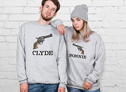 Matching Swag Casual Winter Outfit For Couples - Bonnie And Clyde Matching Sweaters: Casual Winter Outfit  