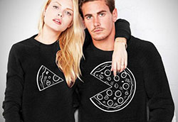 Couples Pizza Sweaters - Matching Pairs of Outfit For Pizza Lovers: 