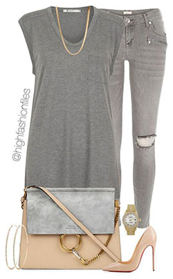 All Grayish Back to School Outfit Idea: Outfit Ideas  