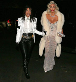 Kimmy Cakes then created the epic duo, by dressing as Madonna and having her sister, Kourtney, dress as the the late Michael Jackson.: 