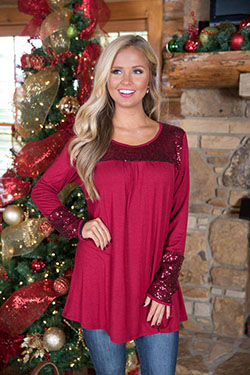 This dazzling blouse is the perfect way to celebrate fall and winter occasions in style!: Romper suit,  Spaghetti strap,  Christmas Day  