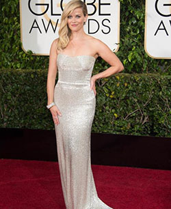 Nominee, Reese Witherspoon stunned in this strapless Calvin Klein gown.: Evening gown  