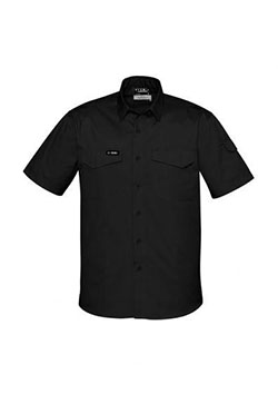 SYZMIK Men’s Rugged Cooling Men’s S/S Shirt ZW405: rugged cooling shirt,  Black Shirt  