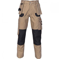 DNC WORKWEAR Duratex Cotton Duck Weave Tradies Cargo Pants With Twin Holster Tool Pocket - Knee Pads Not Included 3337: 