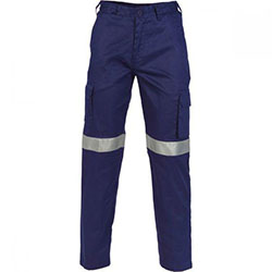 DNC WORKWEAR Lightweight Cotton Cargo Pants with 3M R/Tape 3326: 