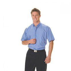 DNC WORKWEAR Polyester Cotton Chambray Short Sleeve Business Shirt 4121: short sleeve shirt  
