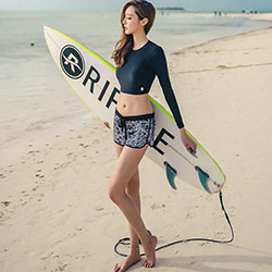 Summer Beach Long Sleeve Bathing Surfing Suit: 