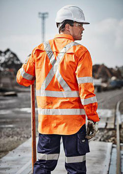 SYZMIK Men’s Hi-Vis X Back Taped Shirt ZW690: 