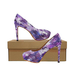Purple Paint Splatter Women's High Heels (Model 044): high heels,  purple,  shoes  