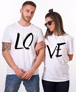 LOVE, Matching Couples Shirts: 