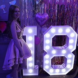 Giant LED 18th Birthday party light up numbers for hire frond Sound Of Music Dj ...: party outfits  