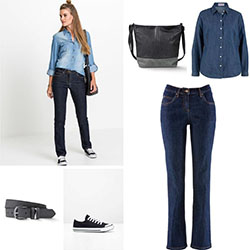 Dark blue jeans + addons: Blue Jeans  