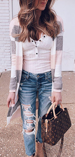 Spring Outfit Jean jacket, Slim-fit pants: Casual Outfits,  Lounge jacket  