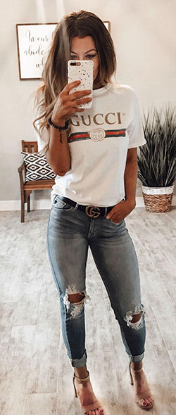 Lucky Brand Jeans, Spring Outfit Slim-fit pants, Crew neck: Casual Outfits,  Low-Rise Pants  
