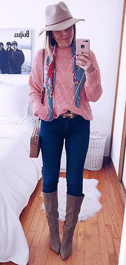 - fedora, denim, shoe, jeans: Casual Outfits  