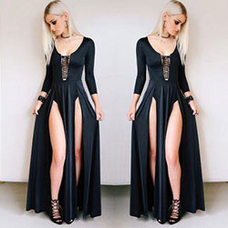 Long Sleeve Dress. Casual wear: Gothic fashion,  Goth dress outfits  