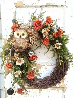 Owl wreaths, Christmas Day, Christmas decoration: Christmas Day,  Christmas decoration,  Flower Bouquet,  Floral design,  Hessian fabric,  Door hanger,  Fall Wreaths  