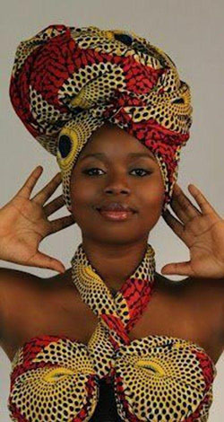 African wax prints. Black Girls Head tie, Clothing Accessories: 