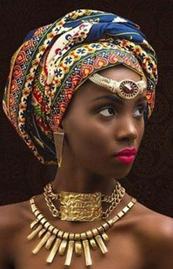 African wax prints. Black Girls Head tie, African Jewelry: 