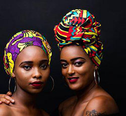 African wax prints. Black Girls Head tie: 