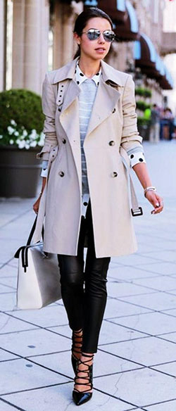 White trench coat. Casual outfits Trench coat, Polo neck: High-Heeled Shoe,  Girls Work Outfit,  Wool Coat,  Duffel coat,  Winter Coat  