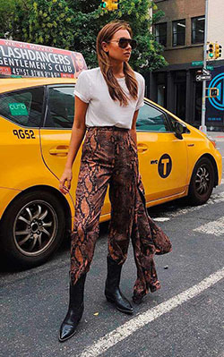 Casual outfits Animal print - fashion, socialite, shoe, footwear: Girls Work Outfit,  print Trousers  