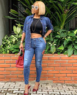 - jeans, denim, fashion, waist: Black Girl Casual Outfit,  Denim Shirt  