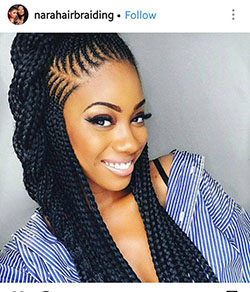 Black Girl African hairstyles, Box braids: Afro-Textured Hair,  Crochet braids,  African hairstyles,  Mohawk hairstyle,  Black Hairstyles  