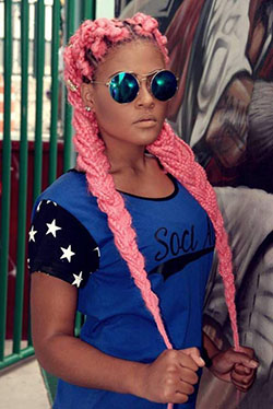 Black Girl Box braids, Crochet braids: Long hair,  Box braids,  African hairstyles,  Black Hairstyles,  French braid  