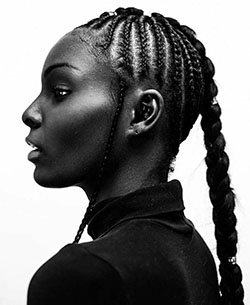 Black Girl French braid, Black hair: African Americans,  Box braids,  African hairstyles,  Black Hairstyles  