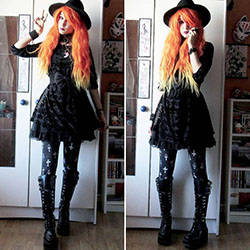 Chloe X Halle. Romper suit, Punk fashion: Gothic fashion,  Goth dress outfits  