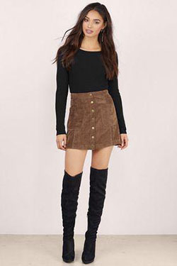 American Woman Faux Suede Skirt: 